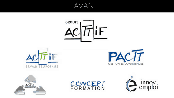 anciens logos du groupe acttif