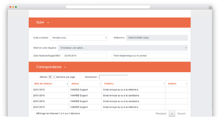 Interactions sur Job+ VDI